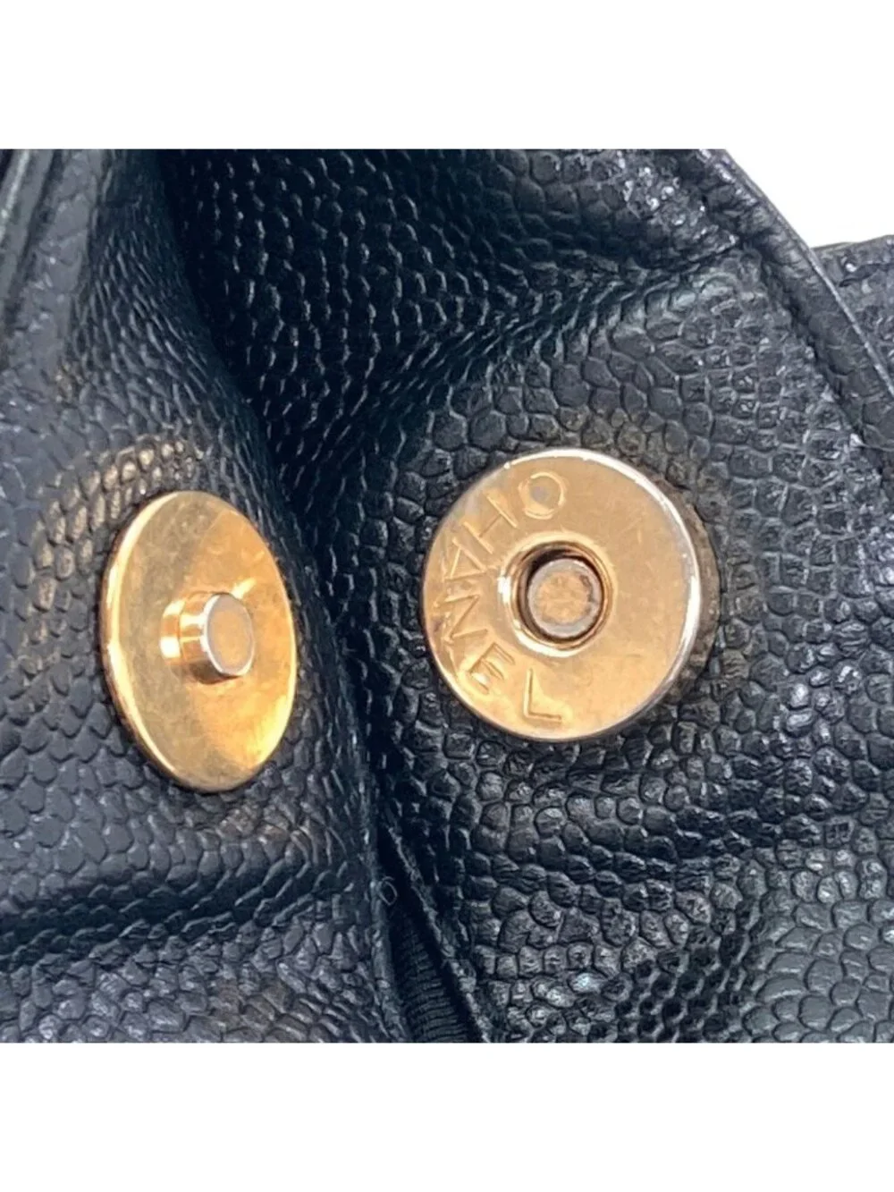 Chanel CC Logo Gold Tote Grained Calfskin